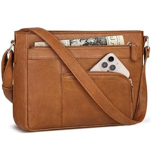 Lubardy Crossbody Bag For Women Lightweight Medium Crossbody Purse Shoulder Bag PU Leather Cross Body Bag with Multi Pockets