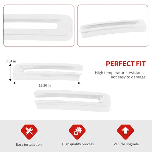 Image of Jimen Compatible with Dodge Ram 2018-2025, 2PCS Front Grille Cover Exterior Trim Accessories (White)