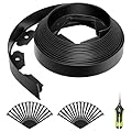 VIVOSUN Landscape Edging Kit 33ft Long 2in High, No-Dig Plastic Garden Border Edging with 30 Anchoring Spikes & Scissors, Black