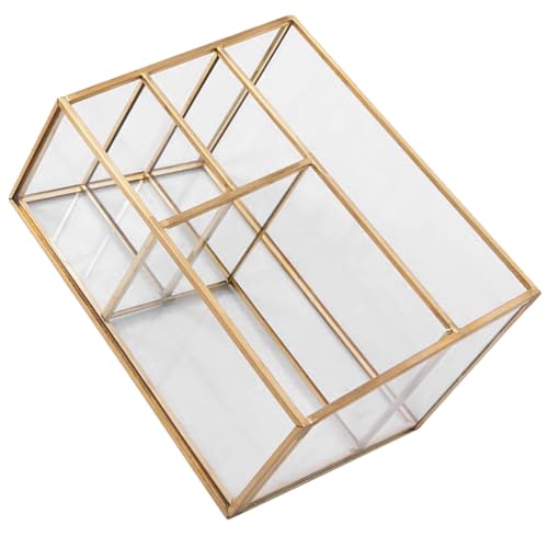 Structure rigide en alliage et verre pour ce rangement maquillage