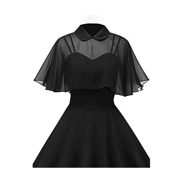 GownTown Women's 1950s Cloak Two-Piece Cocktail Dress Black