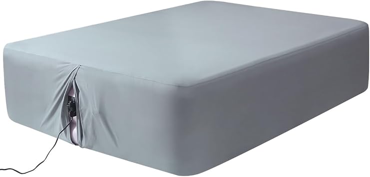Twin Fitted Sheet for Air Mattress, with 18-24 Inch Extra Deep Pocket, Soft Breathable Air Bed Mattress Sheet Cover for Inflatable Bed, Grey