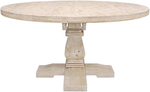 Miniatura 2 de Moti Benedict - Juego de comedor de 7 piezas con mesa de comedor de 58 pulgadas y 6 sillas tapizadas color marfil