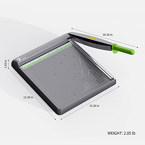 Towon Guillotine Paper Cutter Heavy Duty, Paper Trimmer, Slice And Latch Blade, Small Business Supplies, 10 Sheet Capacity, Crafts And Photo, Gray, 12 Inches #TOP6