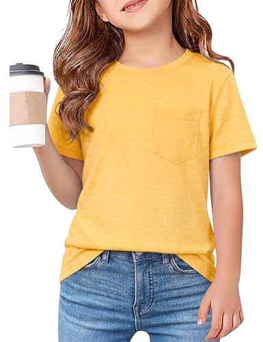Leversic T-Shirt Fille Manches Courtes Col Rond Respirant et Doux