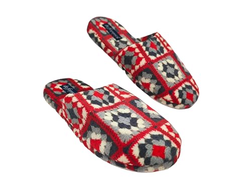 Originali De Fonseca Folk de fonseca Folk Ciabatte Artistiche da Donna, Pantofole in Cotone, Slippers Comode e Lavabili per Casa (Rosso, Sistema Taglie Calzature EU, Adulto, Donna, Numero (range), Media, 38, 39)