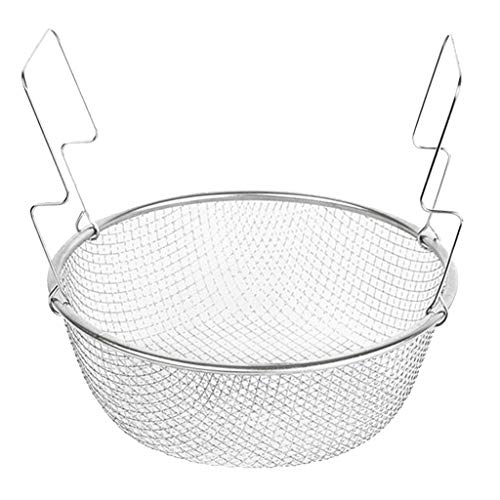 Blesiya Batterie De Cuisine Ronde en Acier Inoxydable avec Passoire à Légumes, Panier à Frites - 18cm