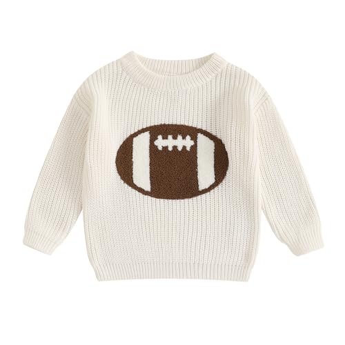 Toddler Baby Boys Football Sweaters Winter Warm Jumpers Clothes Long Sleeve Rugby Embroidery Knitted Pullover Tops