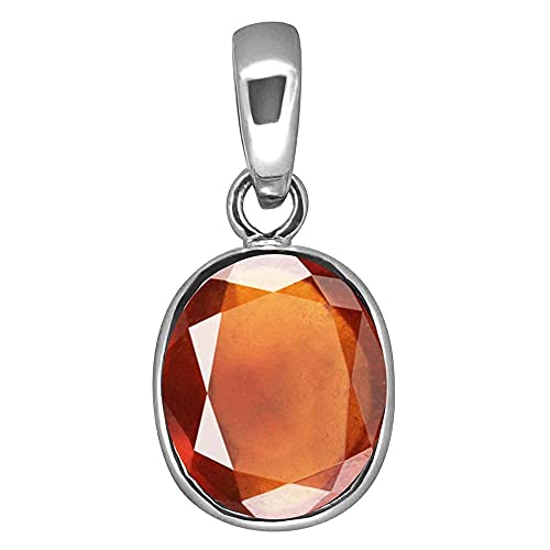 Pendentif en pierre hessonite naturelle de 11 Ratti, un médaillon d'exception et de prestige