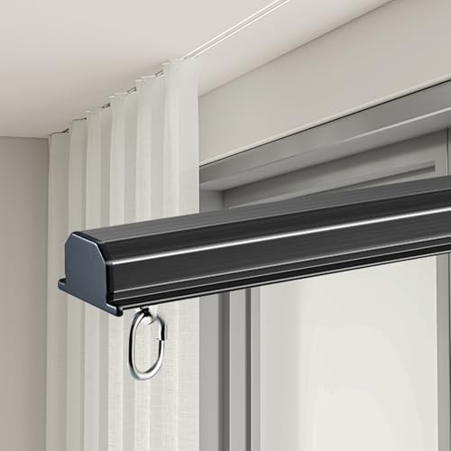 Divisor de habitación deslizante con rieles de techo ocultos para separar ambientes en el hogar 2