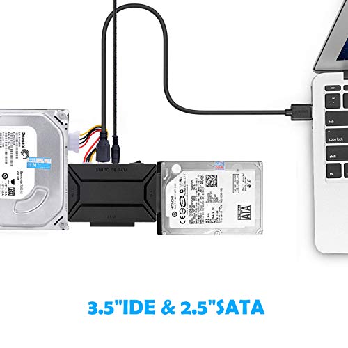 image for AGPTEK USB 3.0 to SATA/IDE 2.5/3.5 Inch Hard Drive Converter with Powe