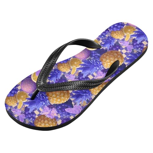 Flip Flop Sandals Pineapple Grape Print for Women Men Beach Outdoor XS2