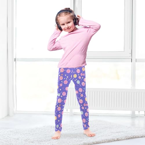 Lollipops Girls' Leggings Toddler Doodles Stars Kids Yoga Pants Dance Active Tights 4T4