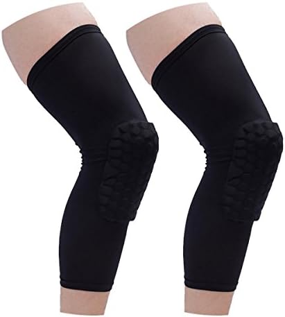 HWB Knee Pads 1 Pair / 2 Pcs Honeycomb Compression Leg Sleeve Protective Pad Support Guard Strap & Wrap Knee for Volleyball,Basketball,Football