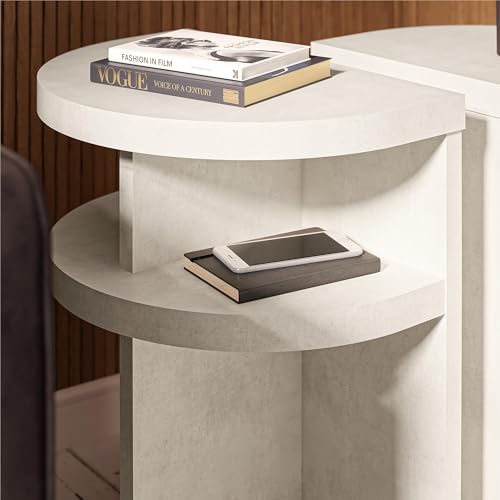 Ameriwood Home 2835920COM Daytona Modern Semicircle End Tables thumb #4