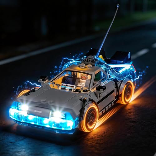 Image of LIGHTAILING Led Light for Lego-77256 Speed Champions Time Machine from Back to the Future - Easy Install, Hidden Wiring, Home Decor & Gift-Ready (Model Not Included)