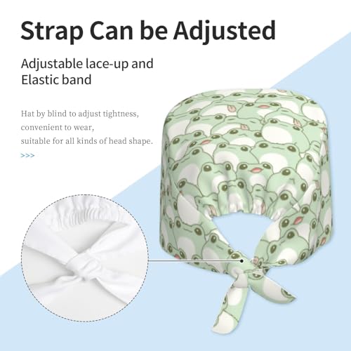 Image of Working Cap Scrub Cap with Sweatband Adjustable Unisex Women Tie Back Hat Nurse Surgical Caps