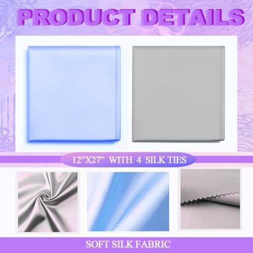 Image of 2 Pcs Satin Bassinet Sheet Baby Hair Protect Soft Silk Feeling Sheet Baby Bassinet for Rectangle Cradle Pad Mattress Newborn Infant (Blue+Grey)