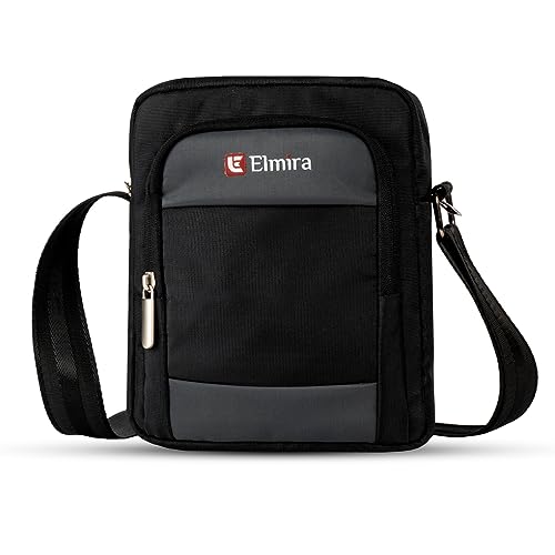 ELMIRA Small Sling Bag for Men & Women – Passport Bag for Men Travel, mens side bag, Water resistant sling bag for men travel, man hand bag, collection bags for men (black)
