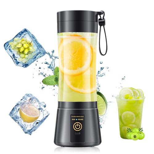 Image of Cordless Portable Blender for Smoothies & Shakes - Personal Size Blender with 6 Blades, 380Ml Juice Cup, Lightweight & Rechargeable, Freshly Squeezed for Picnic /Sports /Office