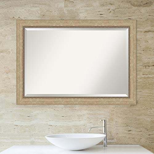 Image of Amanti Art Framed Vanity Mirror | Bathroom Mirrors for Wall | Astor Champagne Mirror | Wall Mounted Mirror | Large Mirror | 29.00 x 41.00 in.