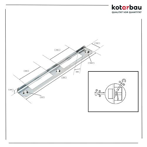 KOTARBAU Einsteckschloss 90/40 mm für Profilzylinder Universal PZ Türschloss Torschloss Zimmertürschloss Innenraumtürschloss Haustürschloss Schloss