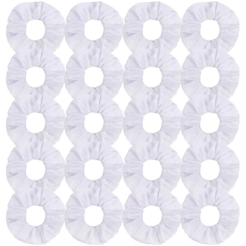 Semato 20 Pacs Matte Satin Scrunchies Bridesmaid Proposal Gifts Hair Ties Scrunchies for Women Girls Bachelorette Party Favors (white)