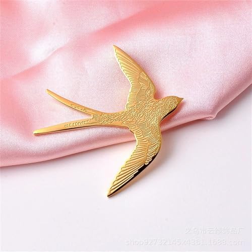 Image of Lovely Swallow Animal Brooch Bird Lapel Pin Badge for Women Men Simple Metal Cute Dress Suit Accessories Birthday Xmas Wedding Fashion Jewelry Gift Collection Ornament