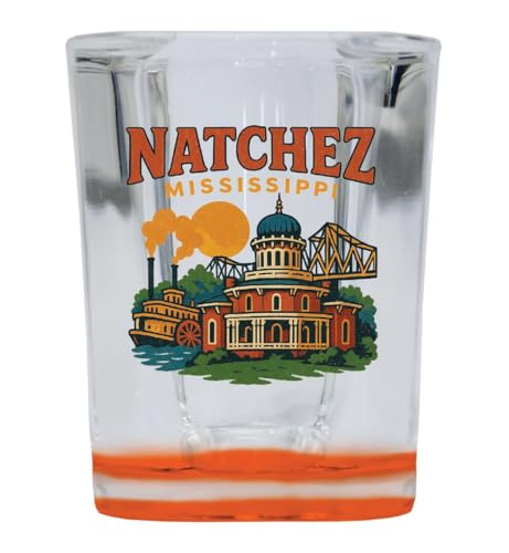 Vaso shot souvenir vintage diseño cuadrado base naranja 2 oz