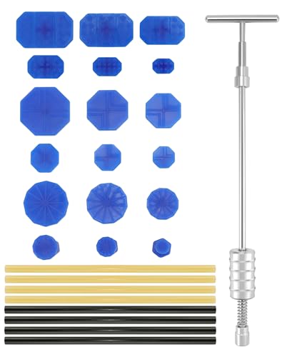 QWORK® Kit Débosselage Sans Peinture avec 18 Onglets et 8 Bâtons de Colle
