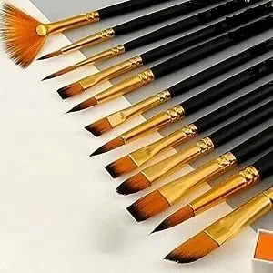 ECLET Art Brush Set for Artists, Painting Brushes Set of 12 Professional Round Pointed Tip Nylon Hair Artist Acrylic Paint Brush for Acrylic/Water Colour/Oil Painting Item 61