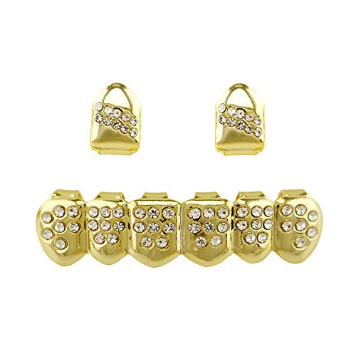 Caishuirong Set Top y Bottom Grill Juego de Dientes Chapado en Oro...