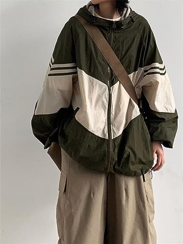 CEINOM Y2k jackets for teens Hooded Jacket Women Quick Dry Outerwear Lightweight Windbreaker Oversized Harajuku Patchwork Top2
