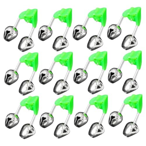 Toddmomy 30Pcs Fishing Alert Bells Dual Rattle Design for Fishing Rods Portable Fishing Supplies Easy to Install for Night Fishing and Catching Fish