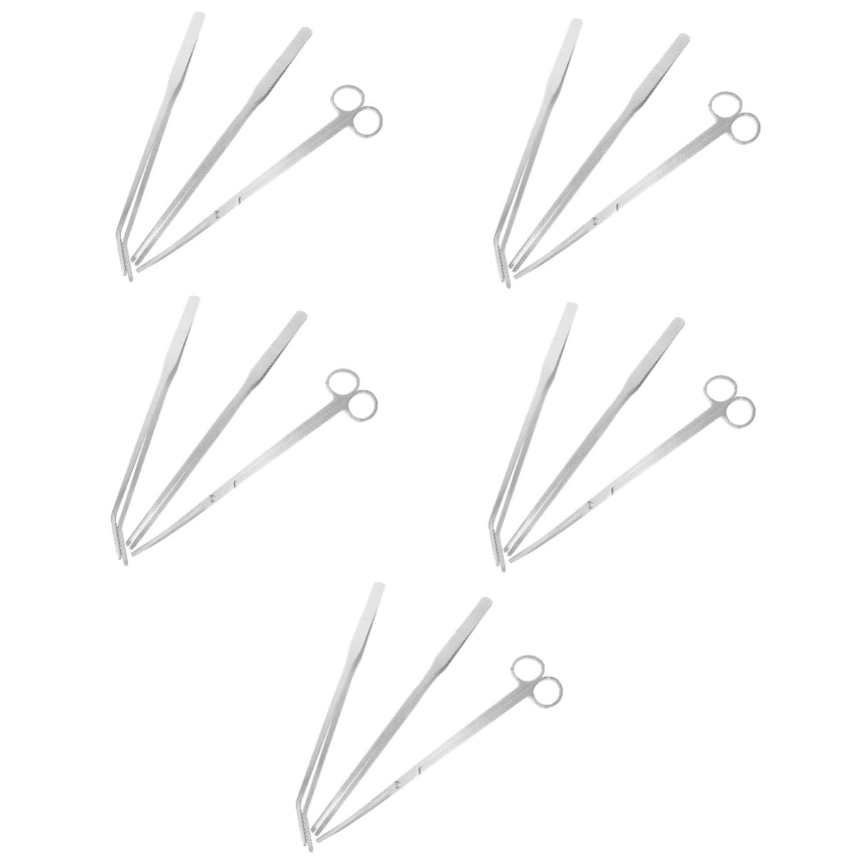 5 Set Strumenti per Acquari Inossidabile e Pinzette per Piante Acquatiche Ergonomici per Manutenzione e Pulizia Del Serbatoio