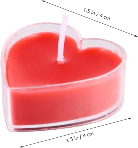 FAM 24pcs Heart Shaped Candles Romantic Love Shape Candles For Valentines Day Decoration Wedding Anniversary Party Favour