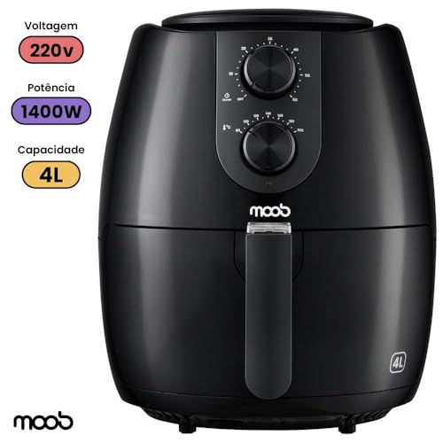 Fritadeira Elétrica Air Fryer Moob 4 Litros Preta 220v