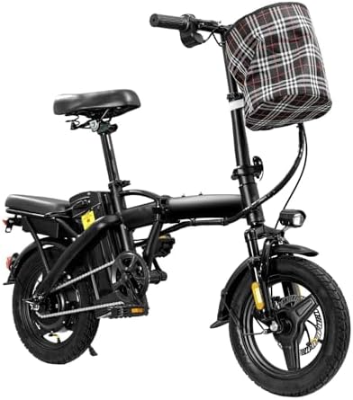 Electric Bike for Adults Teens, Commuter City Folding ebike with 560W Motor and 48V Battery, 24MPH 3-Level Pedals Assist, Dual Disc Brakes,14