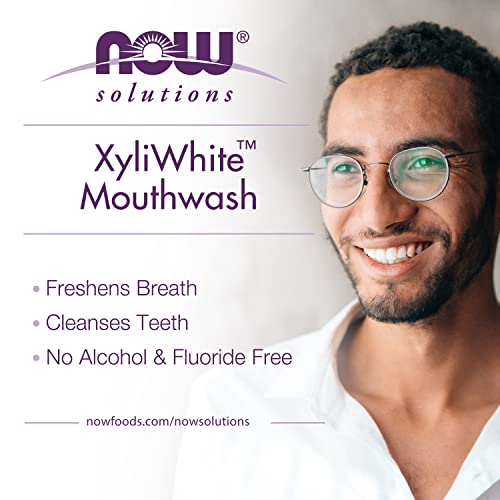 NOW Foods NOW Solutions, Xyliwhite™ Mouthwash, Neem and Tea Tree Flavor, Naturally Freshens Breath, Cleanses Teeth and Gums, 16-Ounce