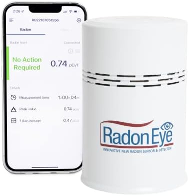 Ecosense RD200 RadonEye, Home Radon Detector, Fast Capture of Fluctuating Levels, Short & Long-Term Continuous Monitoring with Trend Charts