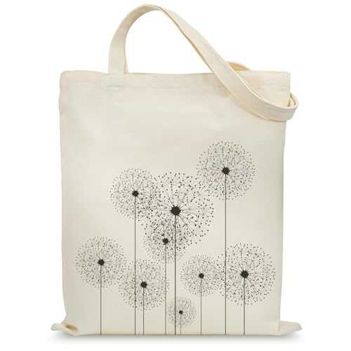 KONSOM Canvas Tote Bag for Women Mom Friend Cute Canvas Bags with Pockets Aesthetic Reusable Totes for Shopping Work Travel