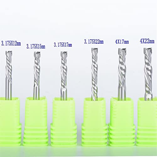 BERWENNY 3.175/4mm 2 Flutes Carbide Endmills CNC Milling Cutter Woodworking Cutting Tools Router Bit (Dimensions : 1Pcs 3.175X12mm)