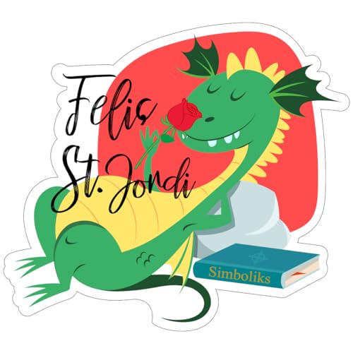 SIMBOLIKS Adhesivo Drac de Sant Jordi, Medida 9 x 8 cm. Pegatina