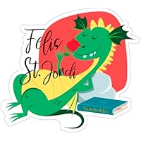 SIMBOLIKS Adhesivo Drac de Sant Jordi, Medida 9 x 8 cm. Pegatina