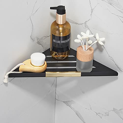 TXGJWRA Bathroom Shower Caddy Corner Shelf Floating Shelves Wall Mounted Organizer Rack for Cosmetics and Shampoo Black and