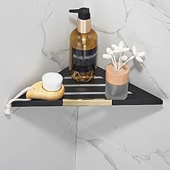 TXGJWRA Bathroom Shower Caddy Corner Shelf Floating Shelves Wall Mounted Organizer Rack for Cosmetics and Shampoo Black and