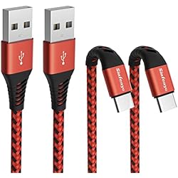 Cable Cargador Xiaomi Redmi Note 8 Pro Cable Cargador para Xiaomi Redmi Note 10/10 Pro/10S/9/9 Pro/9S/9T/8/8 Pro/8T/7, Mi 10 10T 11T 11 Lite Pro, Mi A3/A2, Pocophone F1 Poco M2 M3, 3A Cable USB tipo C Carga Rápida Cargador 1M 2M - Rojo