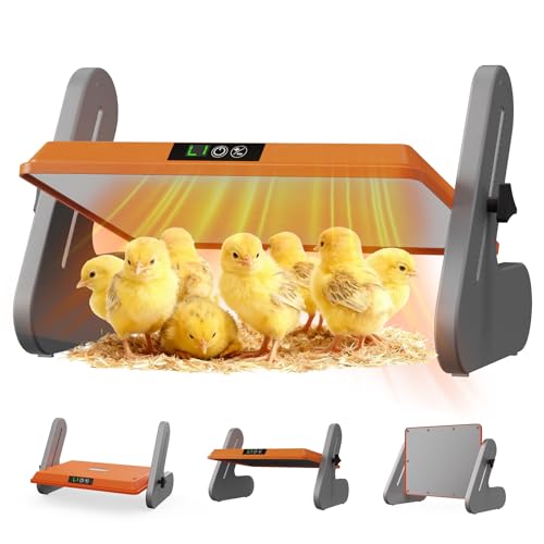 Ficuswin Brooder Heater for 20 Chicks Chicken Heating Brooder Plate with 3 Adjustable Temp Settings Safe Coop Heater for Poultry Cage Warmer 16x10 Energy Efficient Radiant Heat Pad(ETL Compliant)