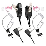 Reyinl RYL13 Two Way Radio Headset Noise Canceling Transparent Security Earpiece for Midland GMRS/FRS Radios with PTT/VOX – Pair