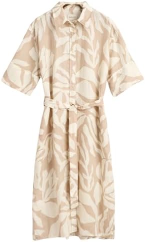 GANT Women's Rel Palm Print Linen Shirt Dress, Dry Sand, 10 : Buy Online at  Best Price in KSA - Souq is now Amazon.sa: Fashion